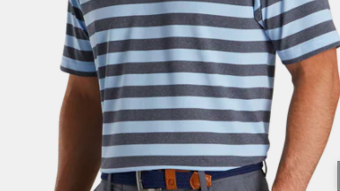 Stretch Pique Rugby Stripe Self Collar